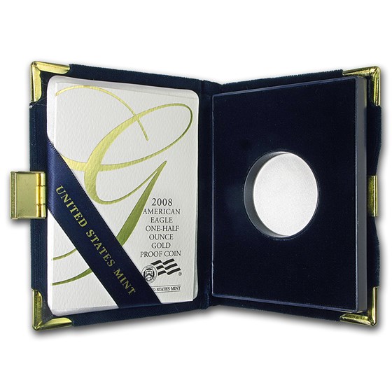 OGP Box & COA - 2008 (W) 1/2 oz Proof Gold American Eagle OGP Box & COA - 2008 (W) 1/2 oz Proof Gold American Eagle